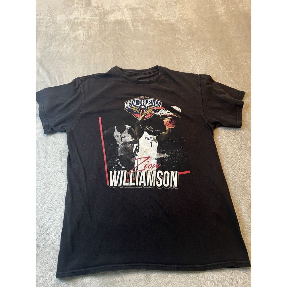 New Orleans Pelicans Mens Shirt M Black Graphic NBA Zion Willamson